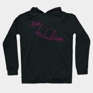 Simple bookish pink line design for readers Hoodie